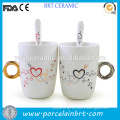 ceramic mug with spoon couple tableware set wedding gift